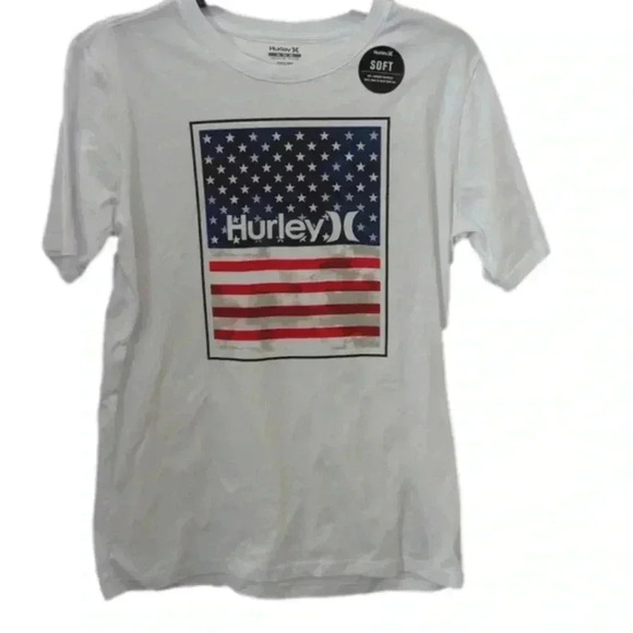 Hurley Tie Dye American Flag Graphic Shirt - Picture 1 of 5
